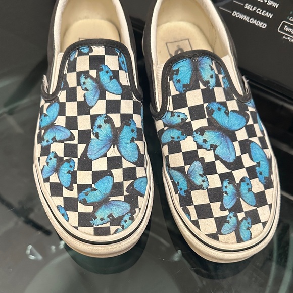 Vans Blue Butterfly Slip-On Shoes 8.5 W - Picture 1 of 5